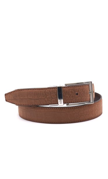 TRUSSARDI REVERSIBLE LEATHER BELT WITH LOGO