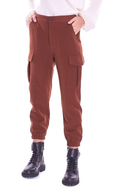 WHITE WISE CARGO PANTS BROWN