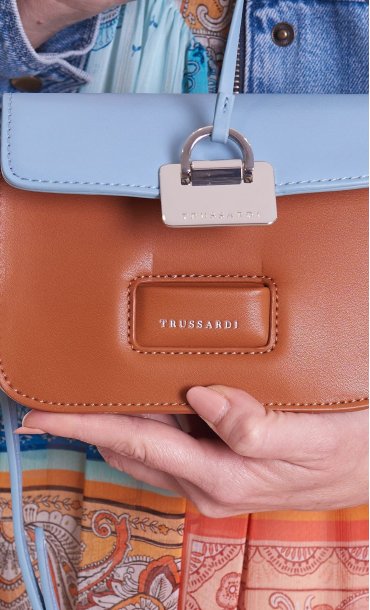 Trussardi Blue Men Across-body Bag Made in Italy