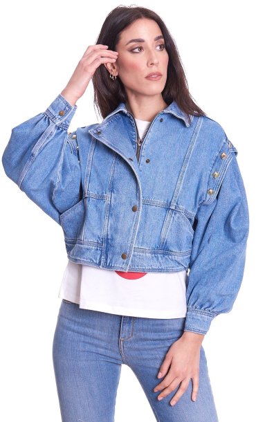 TWINSET JEANS JACKET WITH STUDS