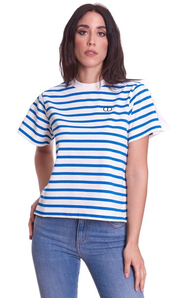 TWINSET STRIPED T-SHIRT WITH LOGO