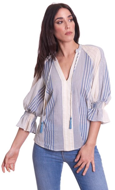 TWINSET STRIPED BLOUSE WITH LUREX