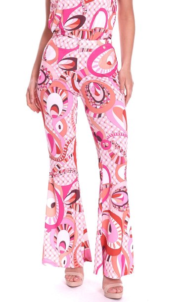 LUCKYLU PRINTED FLARE PANTS