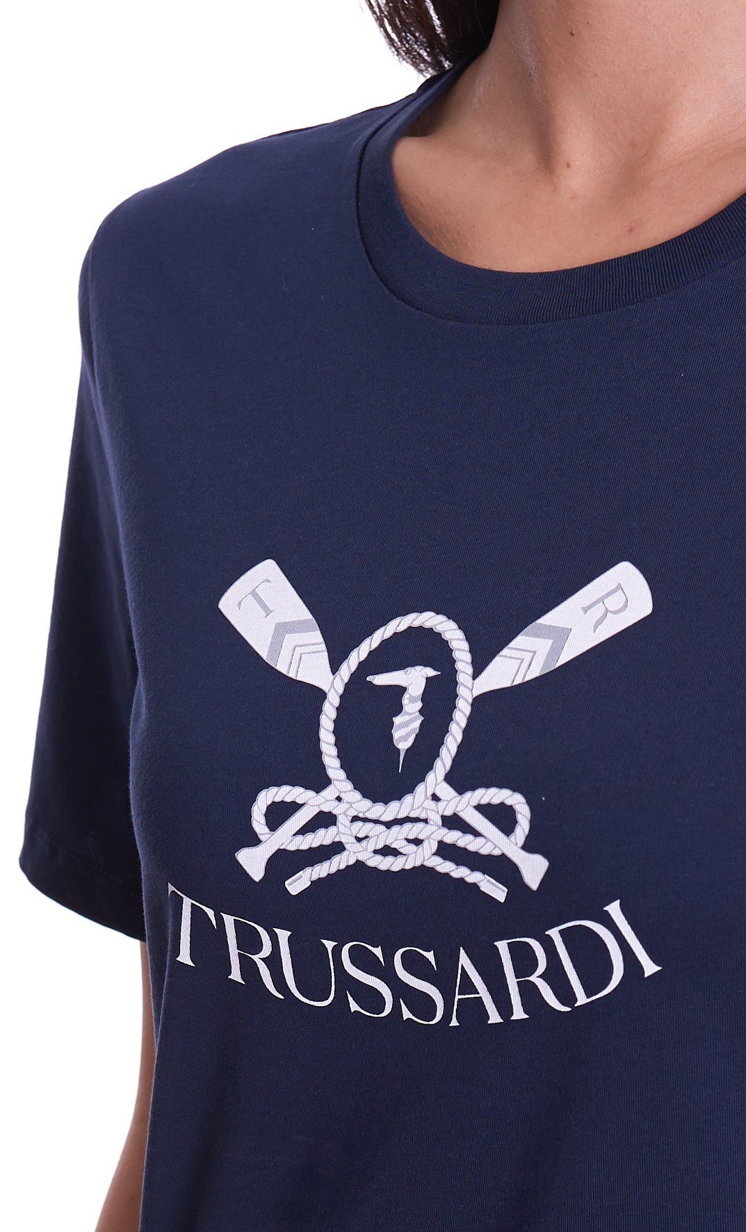 T-shirt with sheer effect brand TRUSSARDI — /en