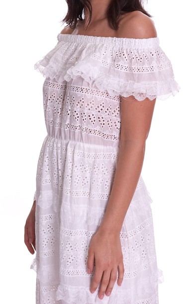 Women s White Wise long sangallo lace dress WW4360