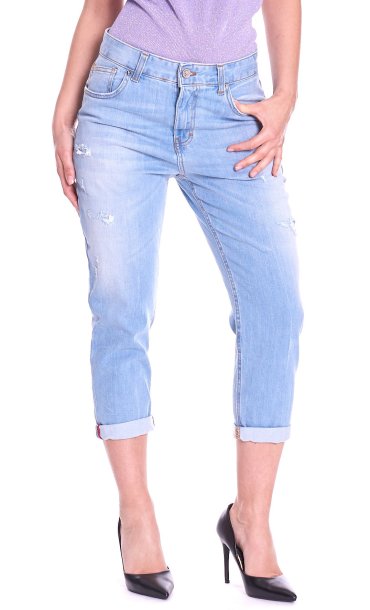 JEANS WHITE WISE RELAXED CON ROTTURE