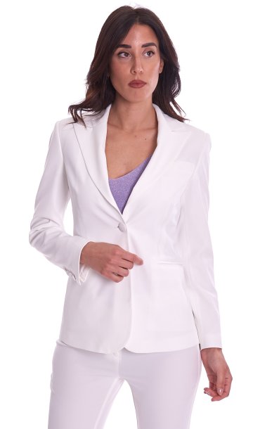 WHITE WISE ONE BUTTON BLAZER