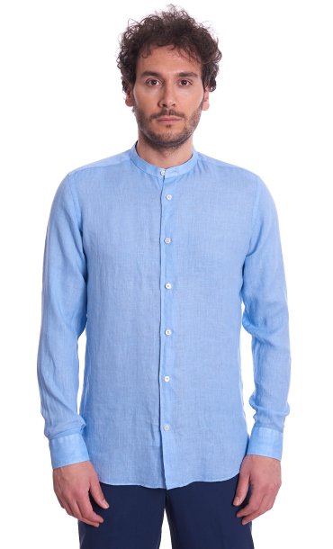 LINEN KOREAN SHIRT MASTRICAMICIAI SLIM FIT LONG SLEEVE