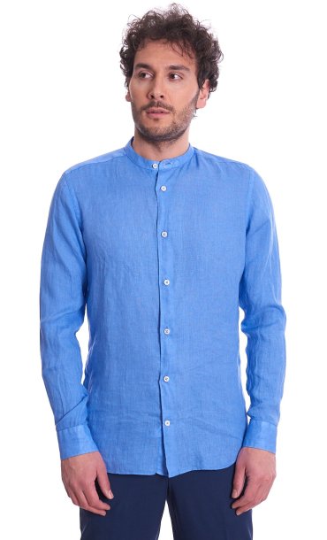 LINEN KOREAN SHIRT MASTRICAMICIAI SLIM FIT LONG SLEEVE