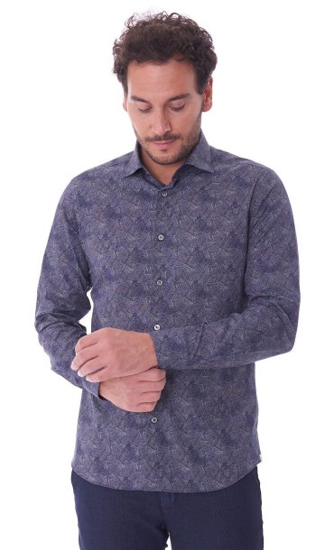 BLUE FANTASY SHIRT MASTRICAMICIAI SLIM FIT