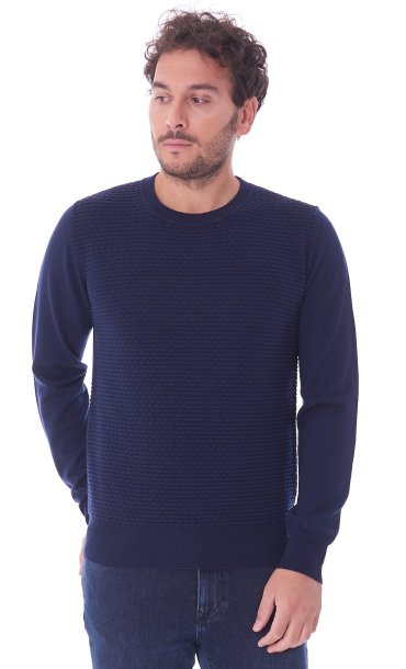 ROUNDNECK WOOL TEXTURED SWEATER TRUSSARDI