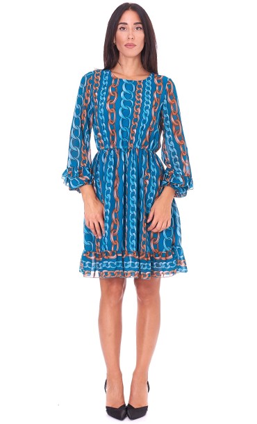 LUCKYLU SHORT PRINTED DRESS WITH COULESSE