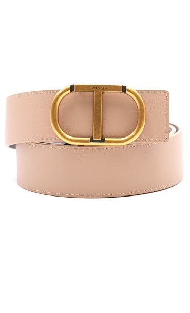 TWINSET REVERSIBLE BELT WITH METAL LOGO BUCKLE