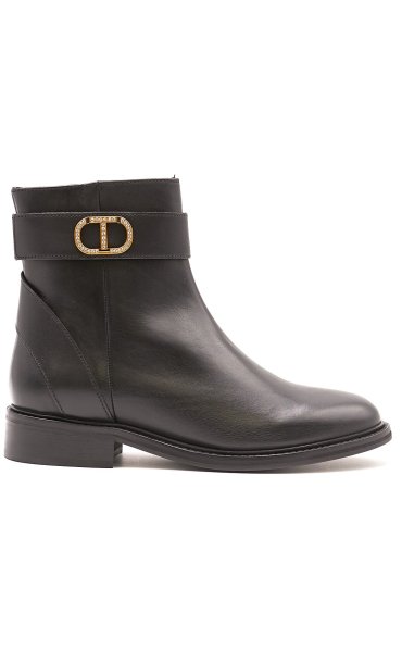 TWINSET BOOTS WITH JEWEL LOGO BLACK