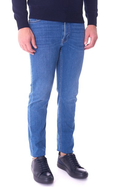 JEANS TRUSSARDI 380 ICON BLU CHIARO BAFFATO