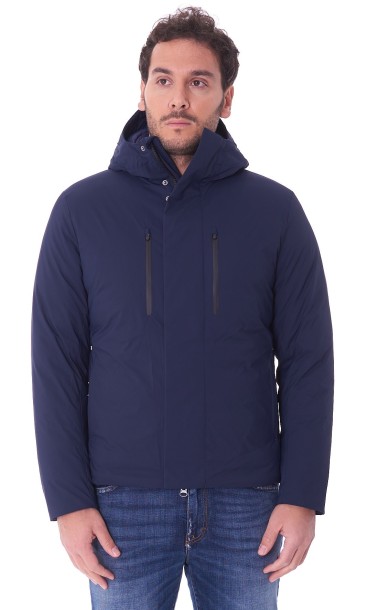 SAVE THE DUCK SHORT JACKET WITH HOOD BLUE CESAR