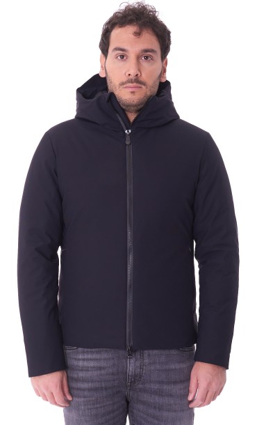 SAVE THE DUCK SHORT JACKET WITH HOOD BLACK IGNACIO