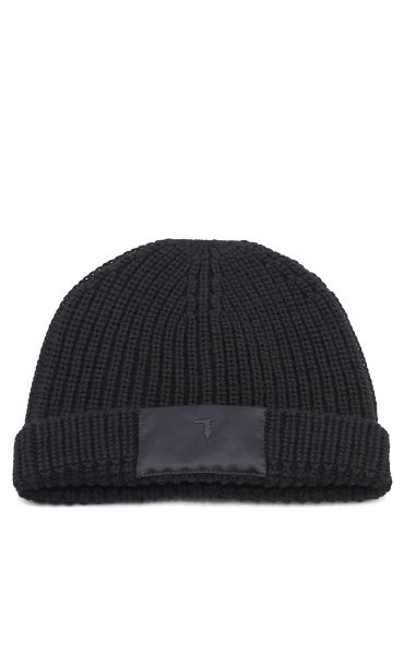 TRUSSARDI WOOL HAT WITH LOGO