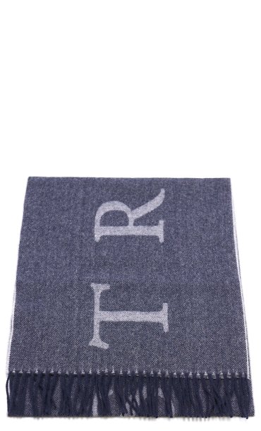 TRUSSARDI KNIT SCARF WITH LETTERING LOGO