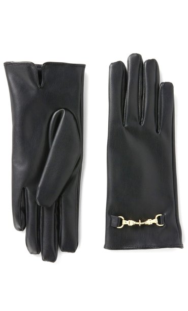 TRUSSARDI ECOLEATHER GLOVE WITH LOGO