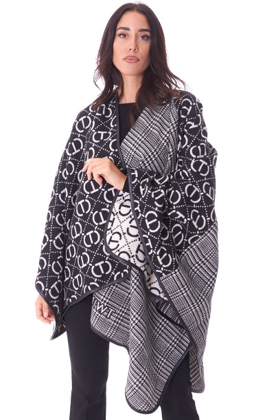 PONCHO JACQUARD TWINSET REVERSIBILE