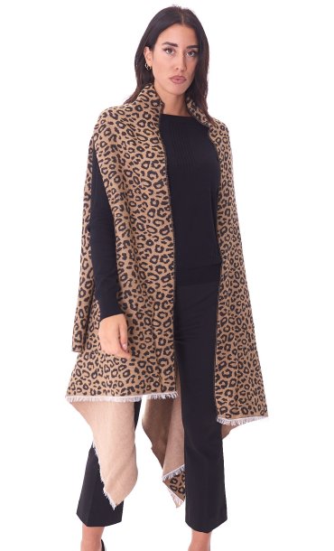 PONCHO TWINSET ANIMALIER