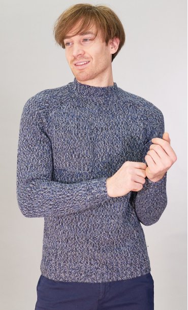 ROUNDNECK MOULINÈ SWEATER PRIVATI FIRENZE BLUE