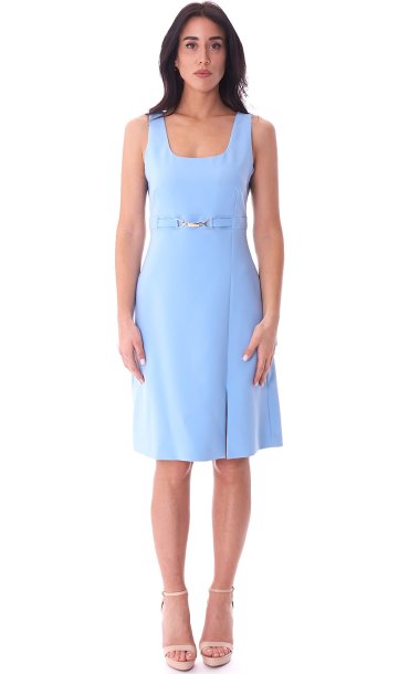 LUCKYLU SHORT SLEEVELESS DRESS WITH BUKLE