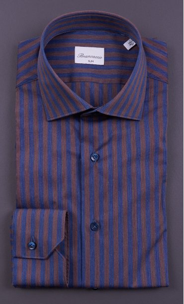 BICOLOR STRIPED STRETCH SHIRT BRANCACCIO SLIM FIT