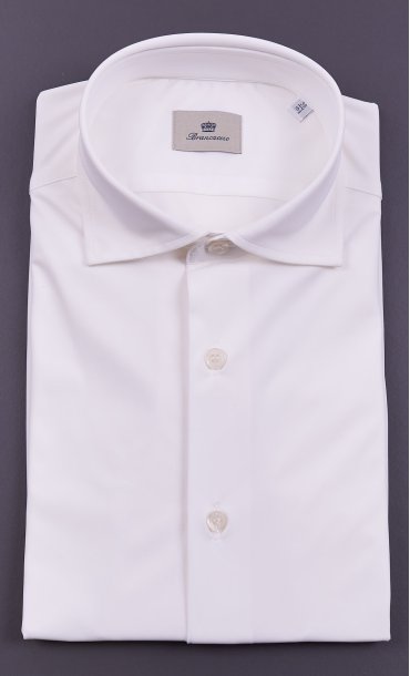 WHITE TECNO STRETCH SHIRT BRANCACCIO SLIM FIT