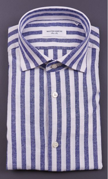 STRIPED LINEN AND COTTON SHIRT MASTRICAMICIAI SLIM FIT