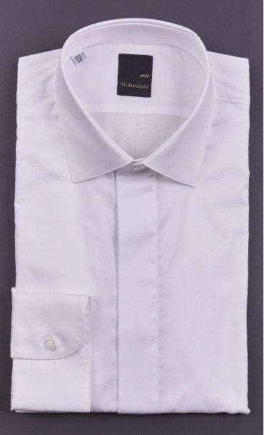 WHITE SHIRT THE SARTORIALIST WITH COVERED BUTTONS MODERN FIT