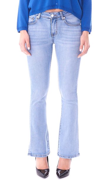 WHITE WISE FLARE WASHED JEANS