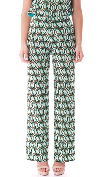 WIDE PRINTED PANTS MARIA BELLENTANI WITH ELASTIC WAIST