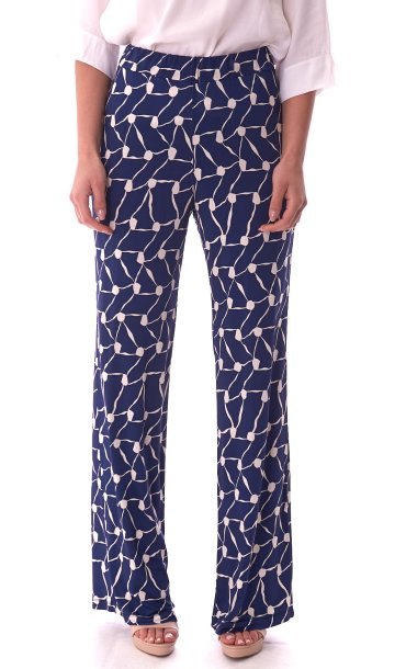 MARIA BELLENTANI PRINTED PANTS WITH ELASTIC WAIST