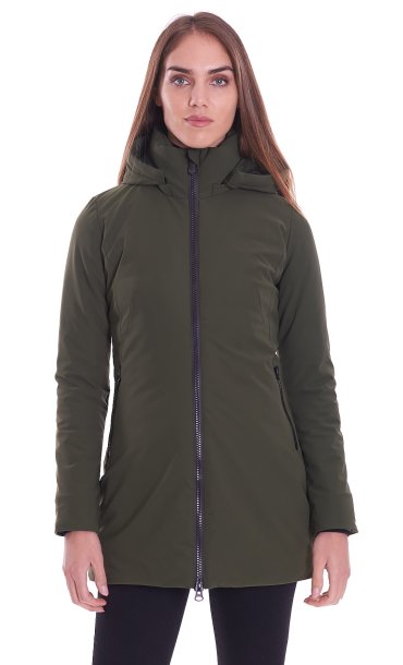 SAVE THE DUCK LONG DOWN JACKET WITH HOOD LILA
