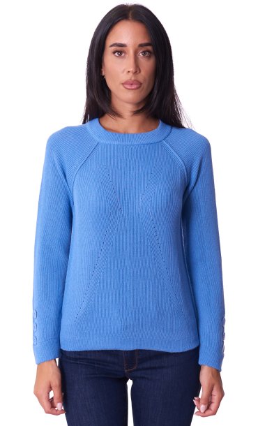 MARIA BELLENTANI CREW NECK SWEATER WITH BUTTONS