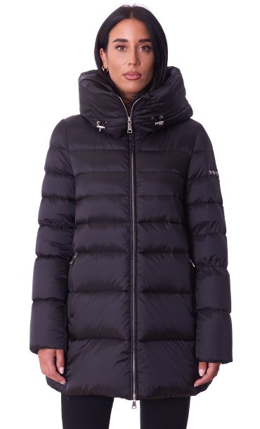 FLARED LONG DOWN JACKET ADD WITH HOOD