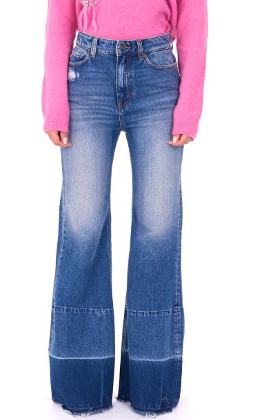 TWINSET ACTITUDE BELL BOTTOM JEANS WITH FRINGES