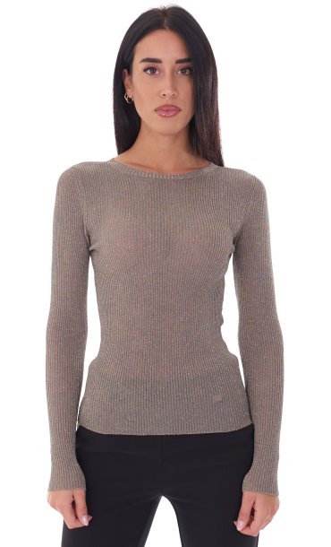 TWINSET RIBBED SWEATER WITH LUREX