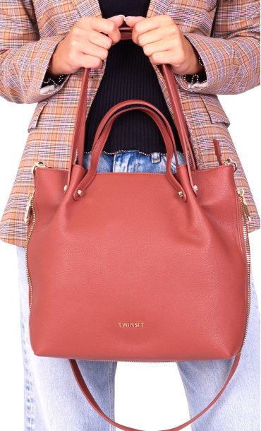 TWINSET TOTE  BAG WITH SIDE ZIP