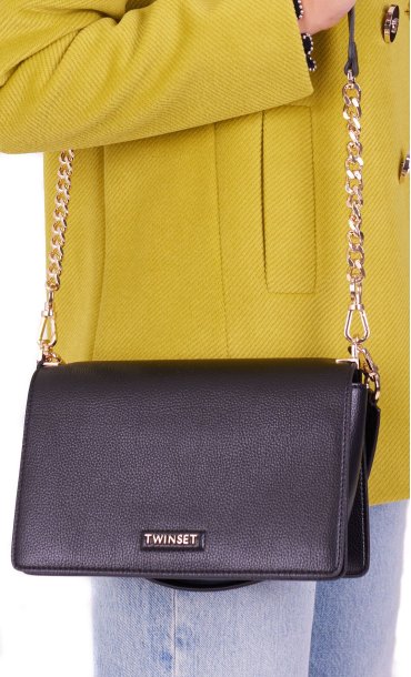 TWINSET SHOULDER BAG WITH LETTERING LOGO