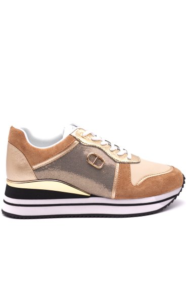TWINSET SNEAKER WITH LUREX AND LOGO