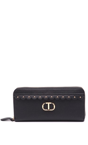 TWINSET ZIP AROUND CECILE WALLET WITH LOGO