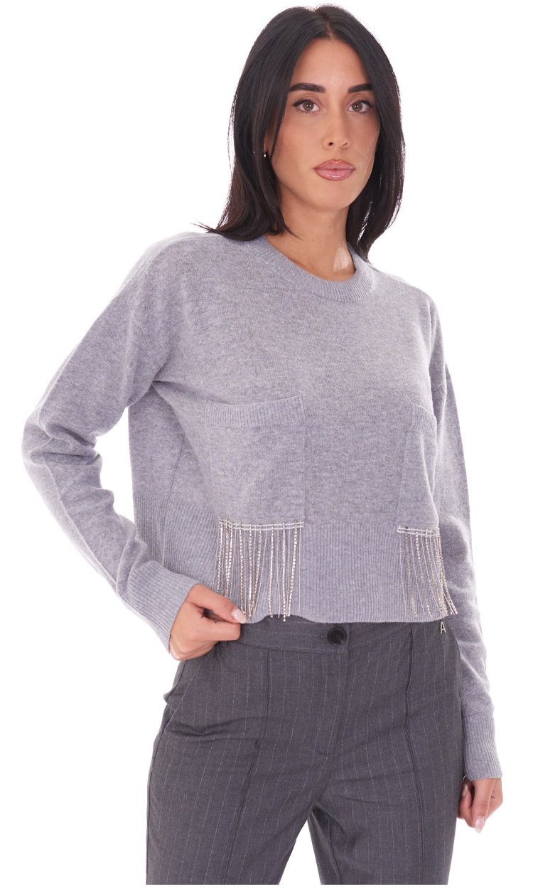 TWINSET ACTITUDE SWEATER WITH STRASS