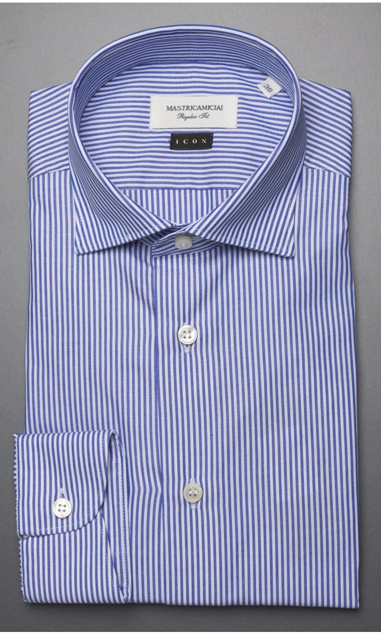 MASTRICAMICIAI BLUE SKY STRIPED REGULAR FIT SHIRT