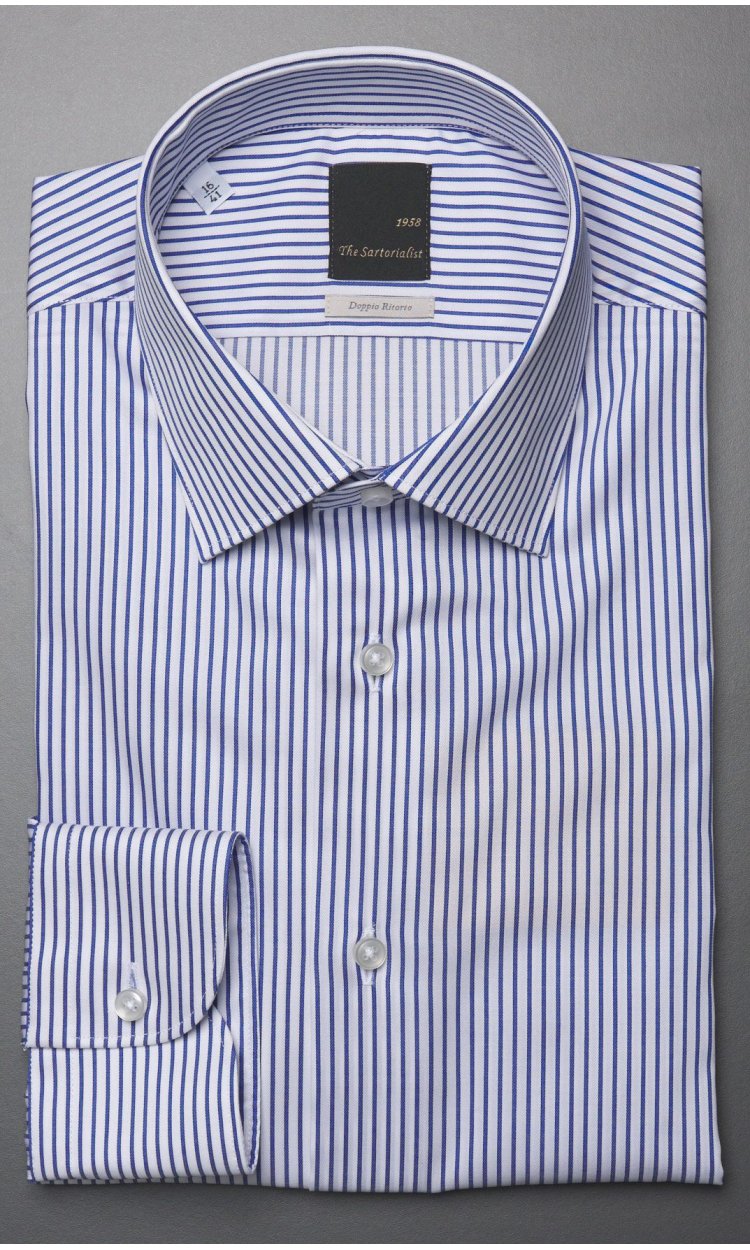 DOUBLE TWISTED STRIPED SHIRT THE SARTORIALIST BLUE