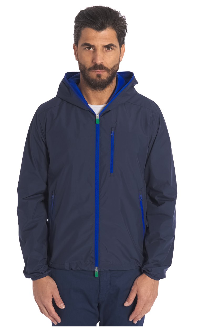 SAVE THE DUCK LIGHT SOFT SHELL BLUE JACKET WITH HOOD DAVID