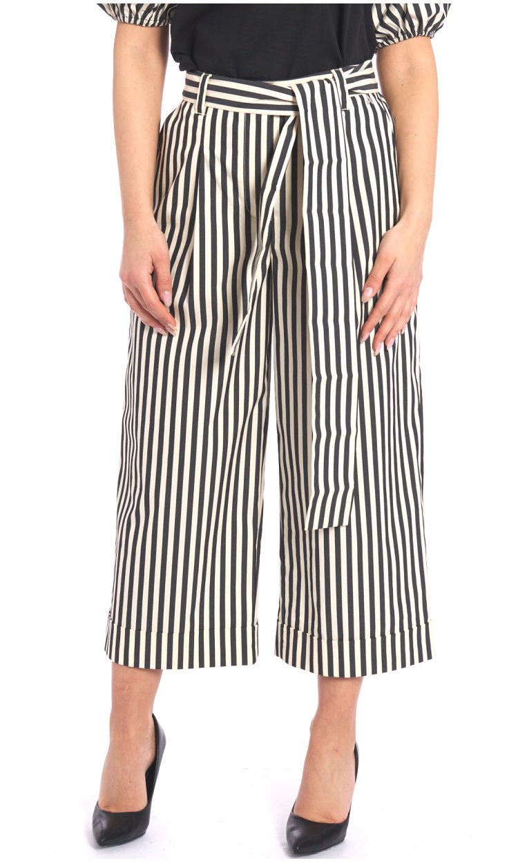 TWINSET ACTITUDE CROPPED STRIPED PANTS