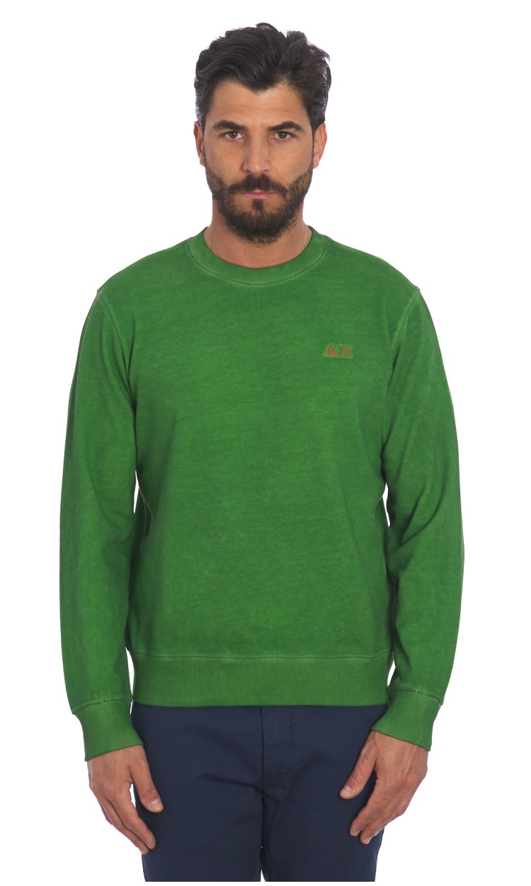 FELPA SUN 68 DYED GIROCOLLO VERDE